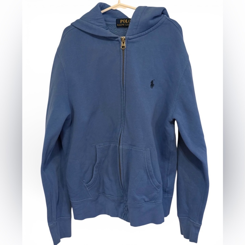 Boys blue Polo zip up hoodie size‎ M